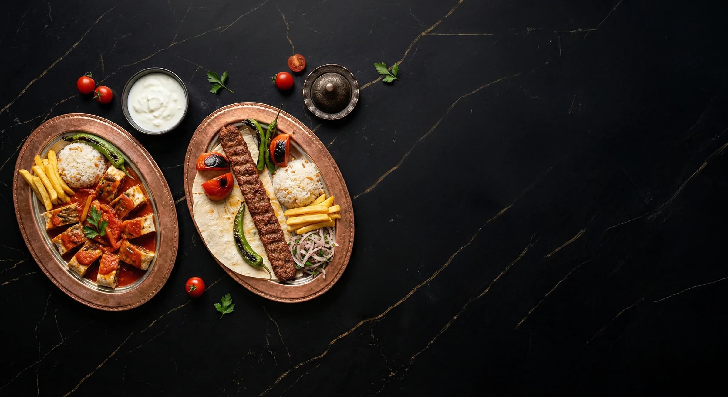 Turkish grill platters at Pera